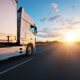 delivery truck shipping b2b product from manufacturer to retailer with middle mile middle-mile logistics